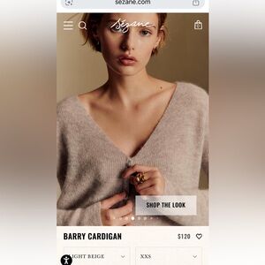 Sezane Light Beige V-Neck Sweater